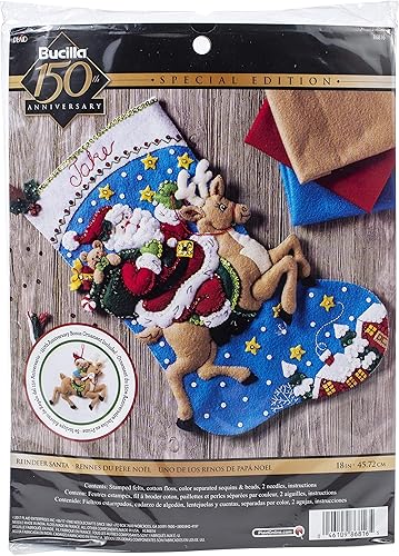 Bucilla Kit de calcetín de Papá Noel, adulto, algodón, vacaciones