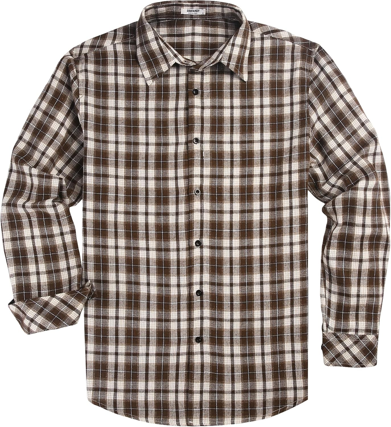 COOFANDY Mens Flannel Shirts Long Sleeve Plaid Button Down Shirts Cotton Casual Shirts - Image 7