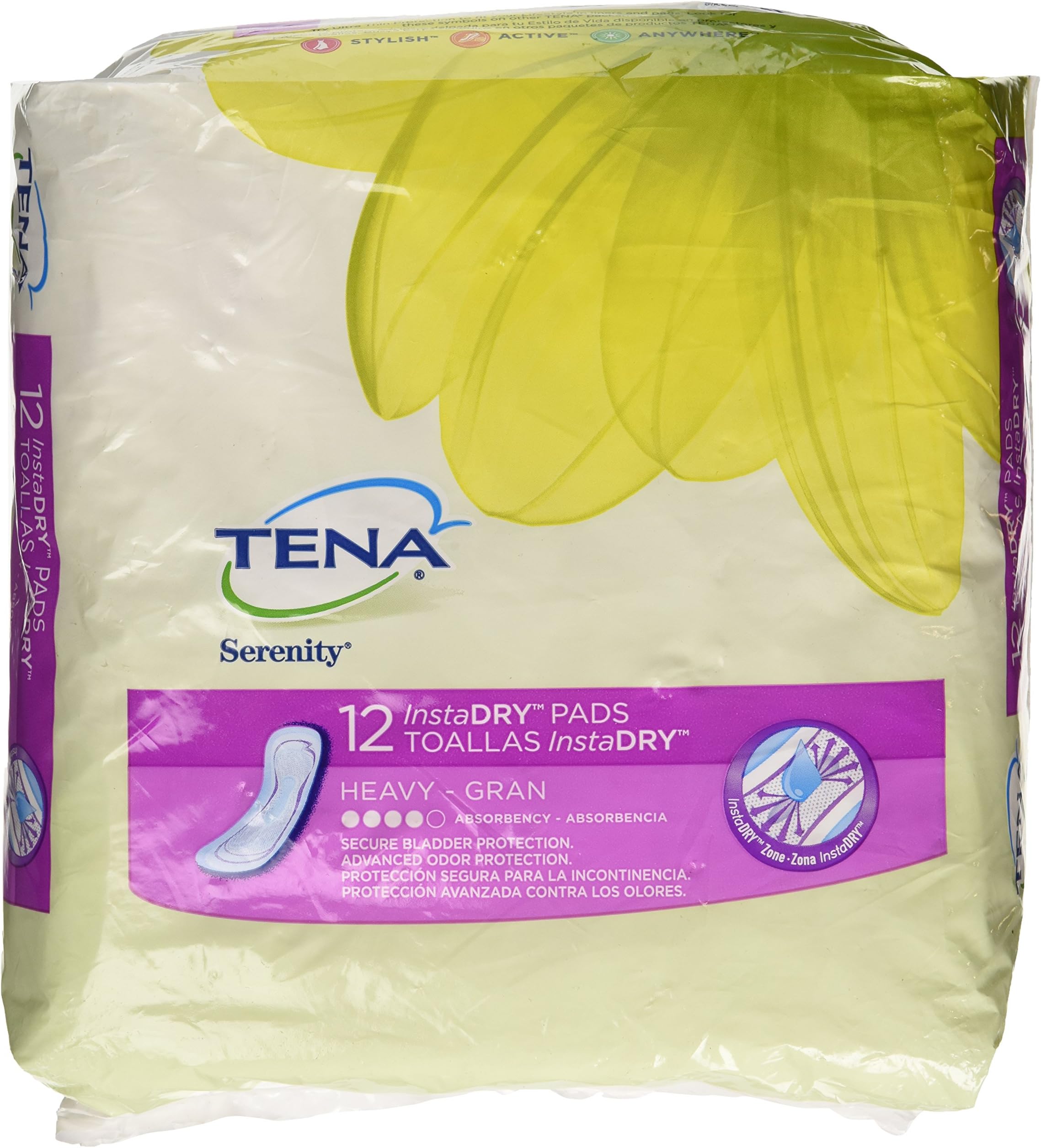 Tena Serenity InstaDry Pads Heavy - 12 ct