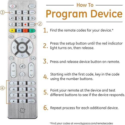 Miniatura 5 de GE 33709 - Control remoto universal para Samsung, Vizio, LG, Sony, Sharp, Roku, Apple TV, TCL, Panasonic, Smart TV, reproductores de streaming,
