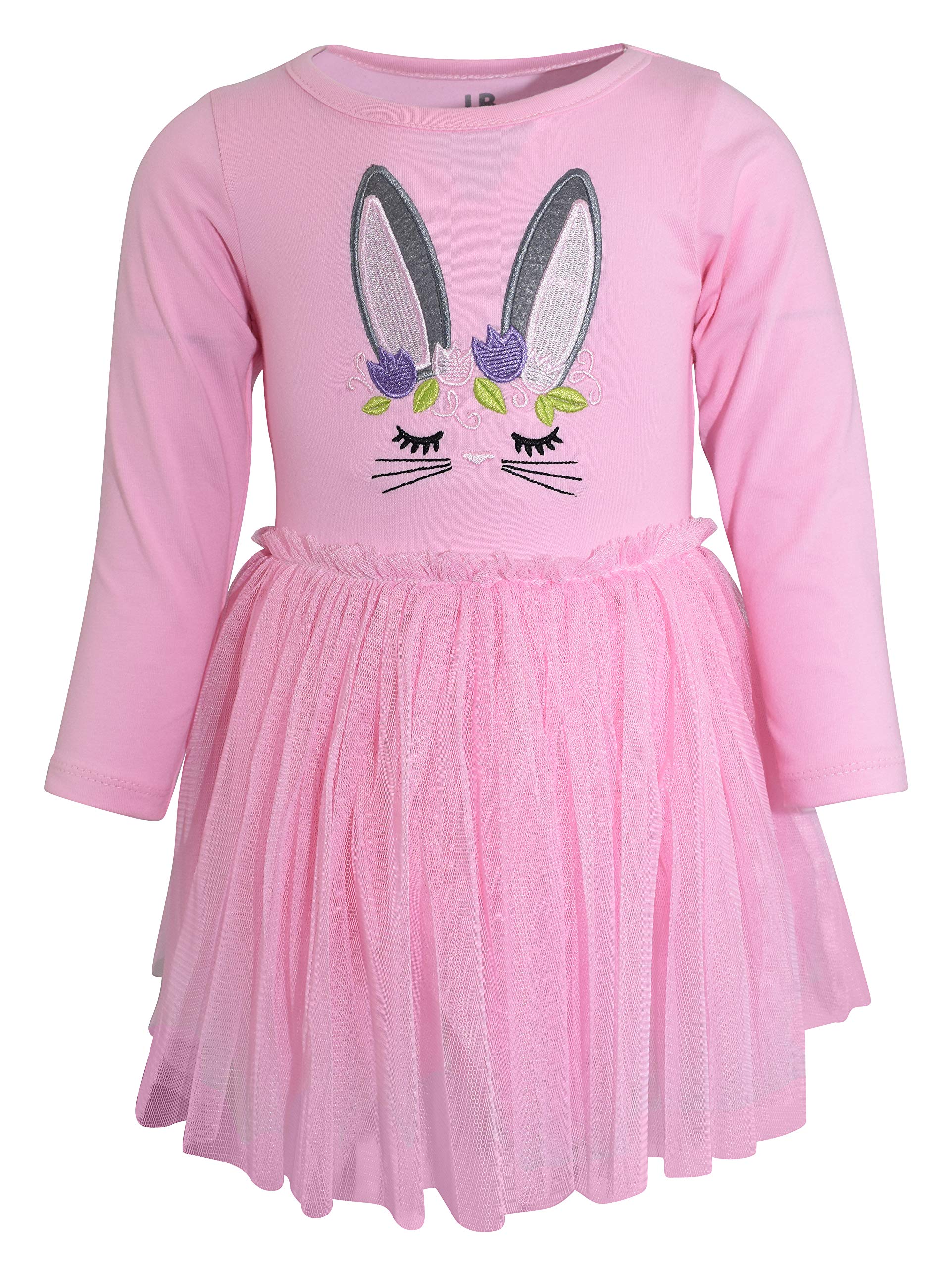 Unique Baby Girls Easter Bunny Embroidery Dress with Tutu