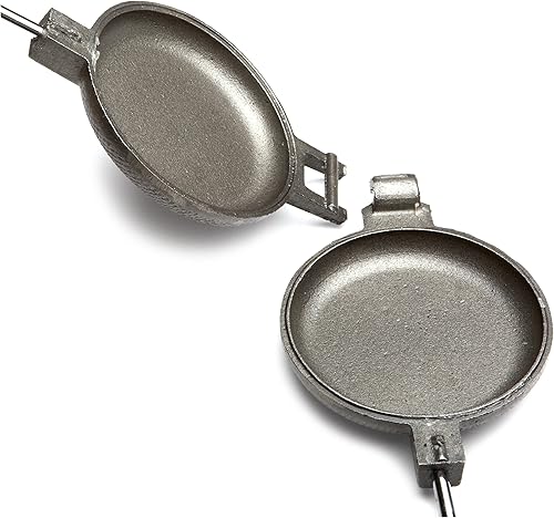 Miniatura 3 de Rome Industries 1805 Hierro redondo para pasteles con asas de acero y madera, 28" longitud total, 4 1/4" diámetro fundido, 4" superficie de cocción