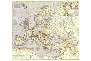 National Geographic Europe, Near East 1940 WW2 Paper Map