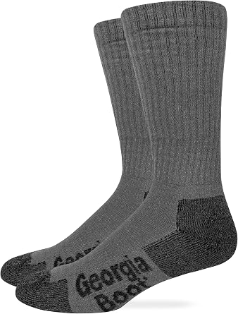 Georgia Boot Mens Ultra Dri Midweight Seamless Toe Crew Socks 2 Pair Pack
