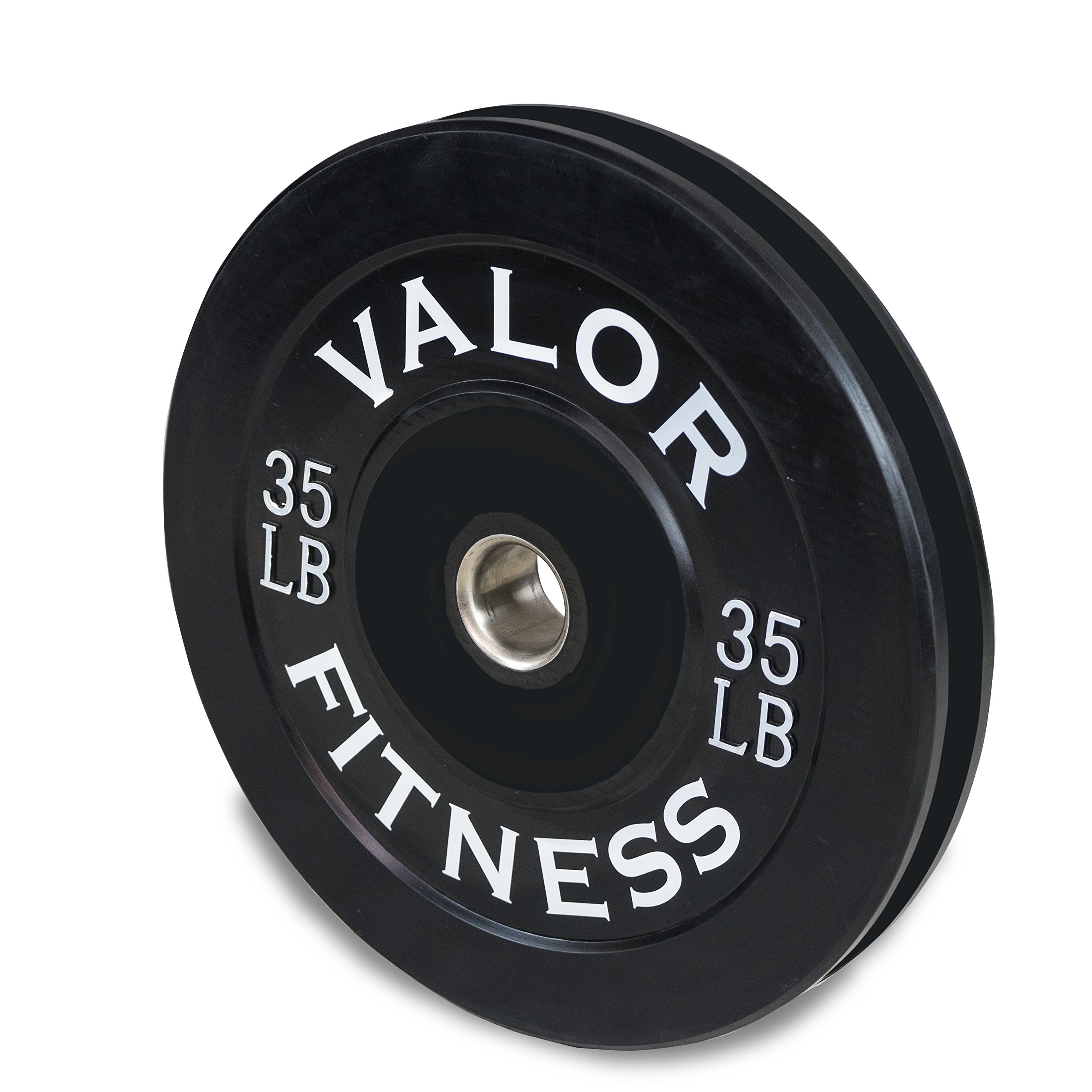 Valor Fitness BP Rubber Olympic Bumper Weight Plates for Barbells, Ideal for Cross Training, Strength and Conditioning, and Weight Lifting Workouts - Multiple Plate Weights Options Available