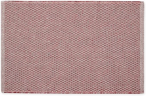 DII - Colección de alfombras tejidas de hilo reciclado con diseño de diamantes en miniatura, 2 x 3 pies, rojo granero