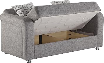 ISTIKBAL Multifunctional Furniture Living Room 3PC SET (1 SOFA SLEEPER + 1 LOVE SEAT + 1 ARM CHAIR) Diego Grey VISION Collection