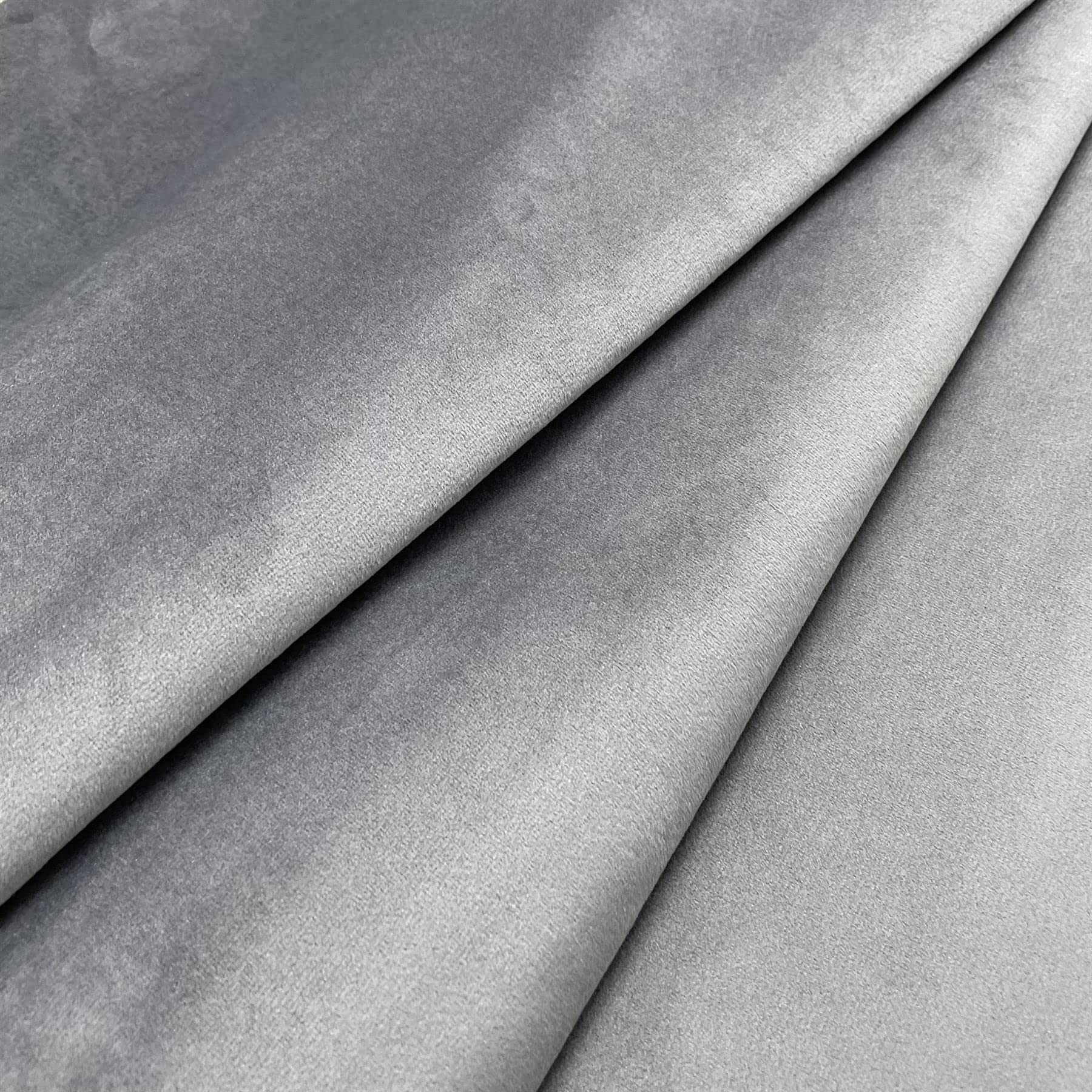 Regents Lux Soft Touch Plain Velvet Fire Retardant Plush Low Velour Cushion Sofa Upholstery Fabric Sold by The Metre - Slate Grey - 5 Metres