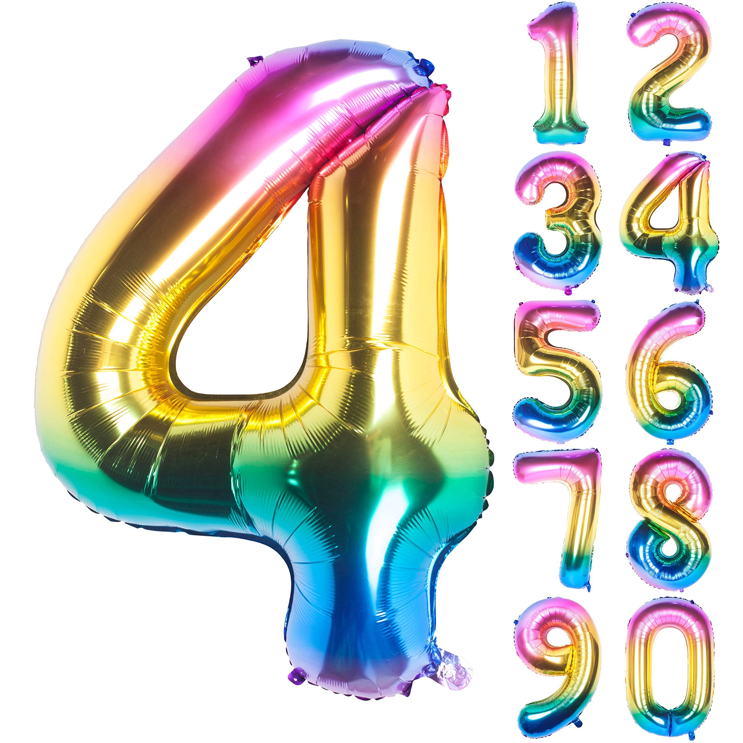 Red 0 balloon 40 Inch Giant Helium Foil Number 0 to 9 Red Balloon Birthday Wedding Party Digital Decorations (Number 0) — view 642
