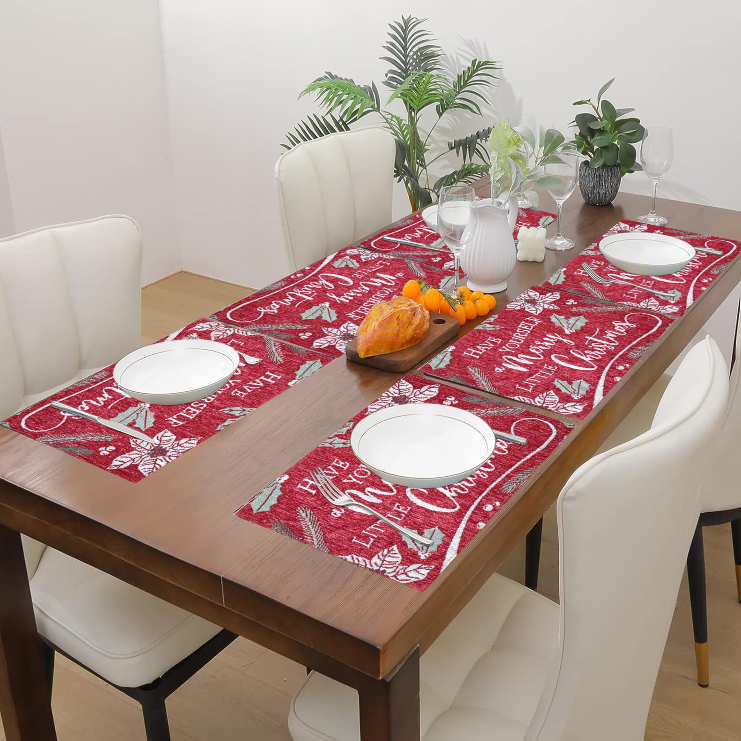 Rangoli Cotton Table Mats - Set of 4 Floral Design -17 Rangoli Cotton Table Mats - Set of 4 Floral Design -17