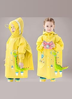 Kids Raincoats Rain Poncho Girls Boys Rain Jacket Waterproof Poncho Toddler Cartoon Rain Wear Reusable with Portable Bag S-4XL Size