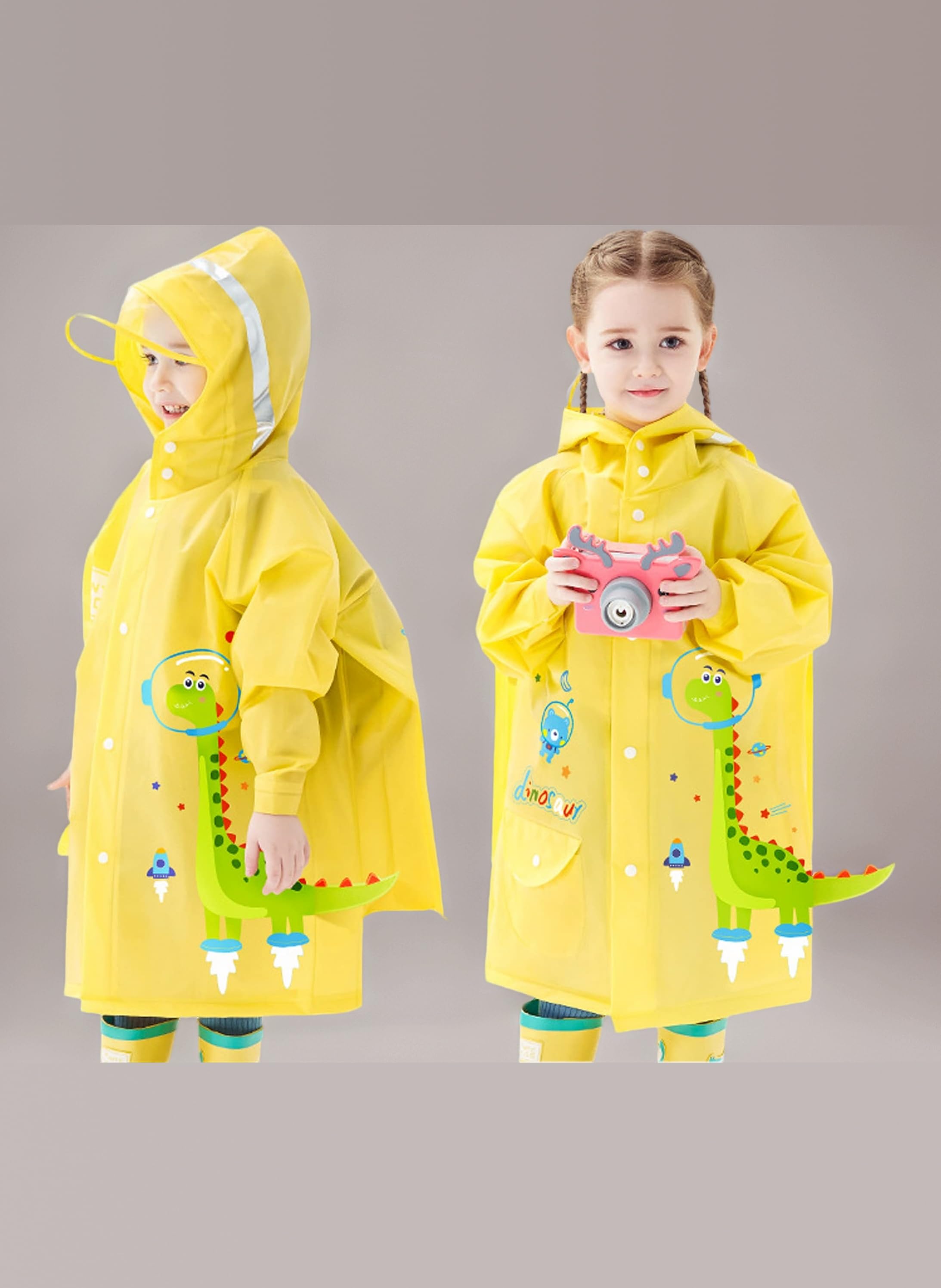 Kids Raincoats Rain Poncho Girls Boys Rain Jacket Waterproof Poncho Toddler Cartoon Rain Wear Reusable with Portable Bag S-4XL Size