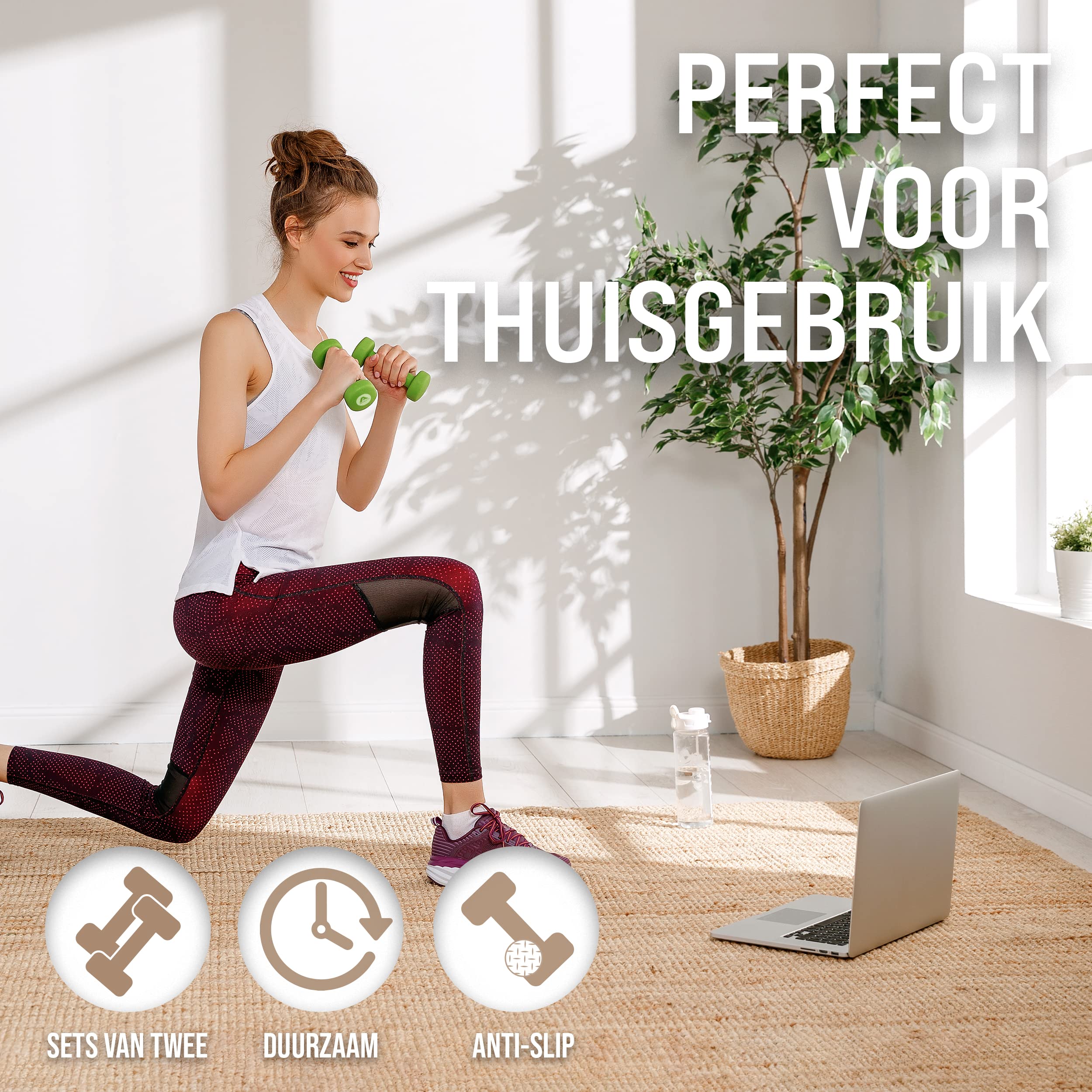SPORTNOW Halterset, set van 6 halters met gewichten, korte halterset van staal, 1 kg, 2 kg, 3 kg, korte halters voor mannen en vrouwen, dumbbellset voor thuis, fitnessstudio, krachttraining