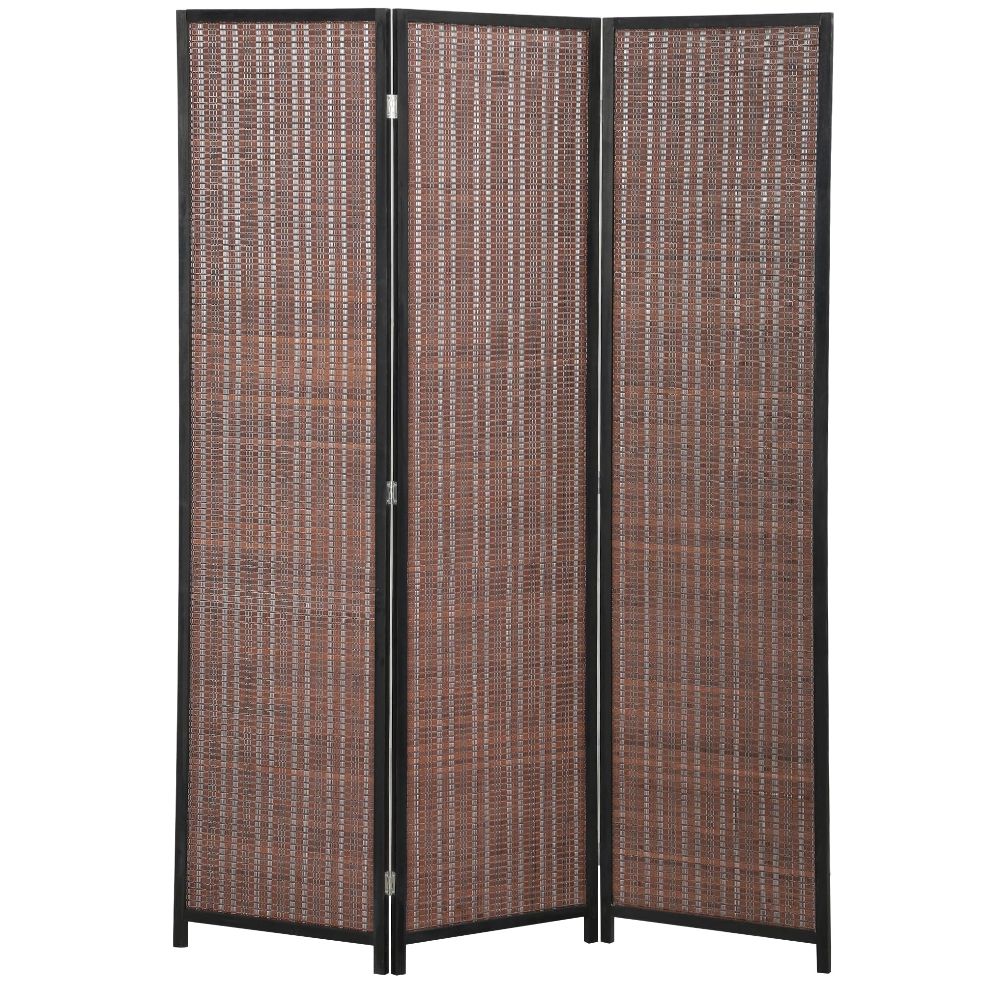 HOMCOM Paravent Interieur en Bois 3 Panneaux 135 x 180 cm séparateur de pièce Pliable cloison de séparation pour Salon Chambre à Coucher Maison, Marron