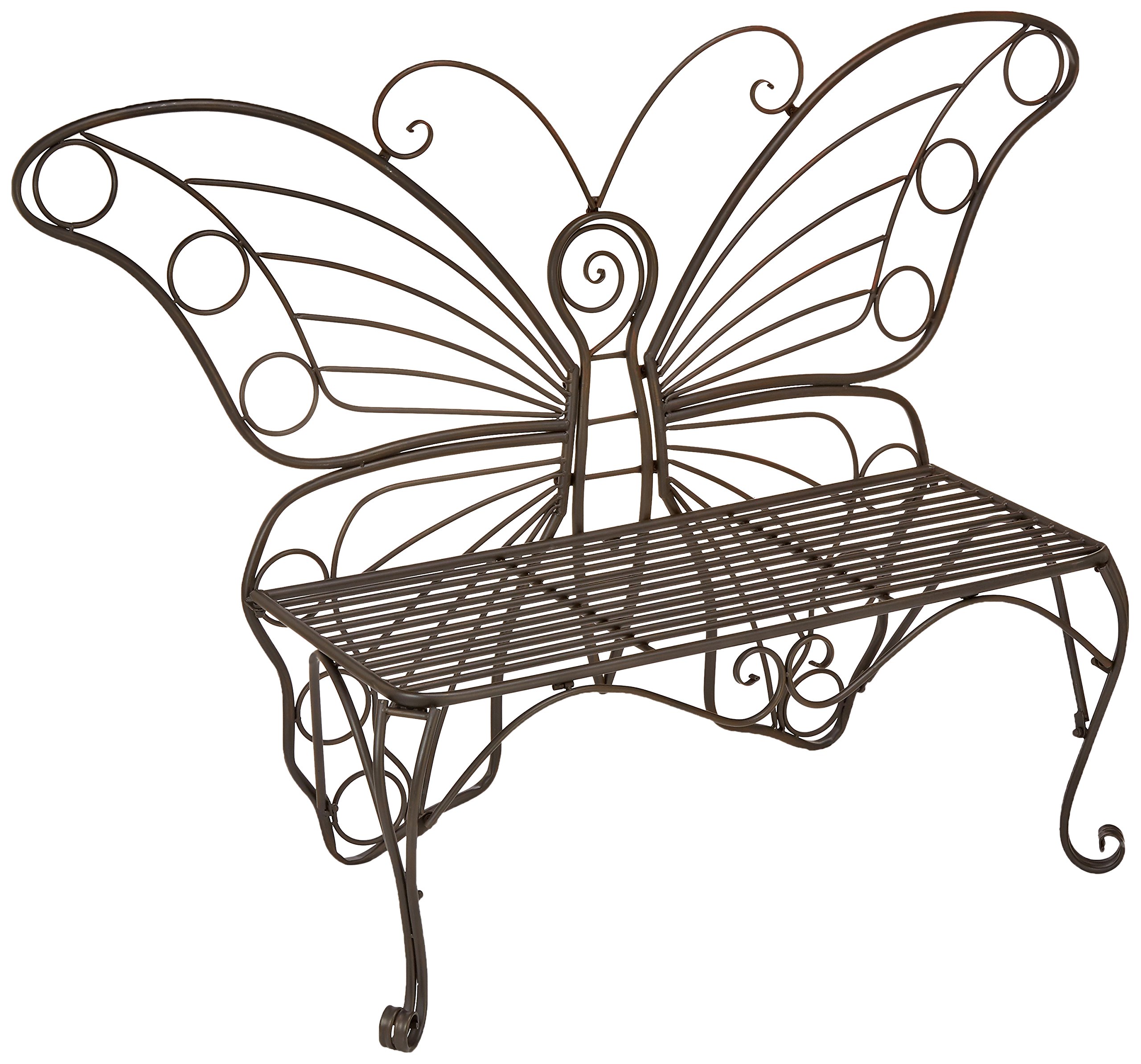 Hi-Line Gift Ltd Garden Decor Butterfly Bench Antique Black