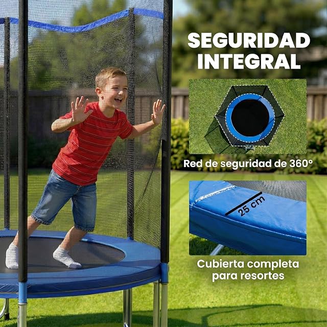 Foto 4 de 8 de SPORTNOW Cama Elástica para Exterior Ø244 cm con Red de Seguridad