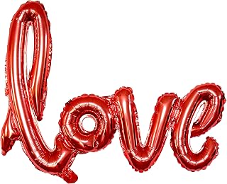 folieballon met "love" tekstballon in rood