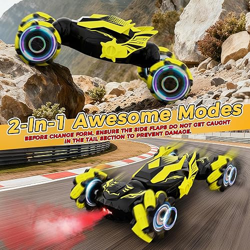 Miniatura 3 de Auto de acrobacias RC con detección de gestos, juguetes para niños de 6 a 12 años, auto controlado a mano a control remoto de 2.4 GHz y 4 WD,