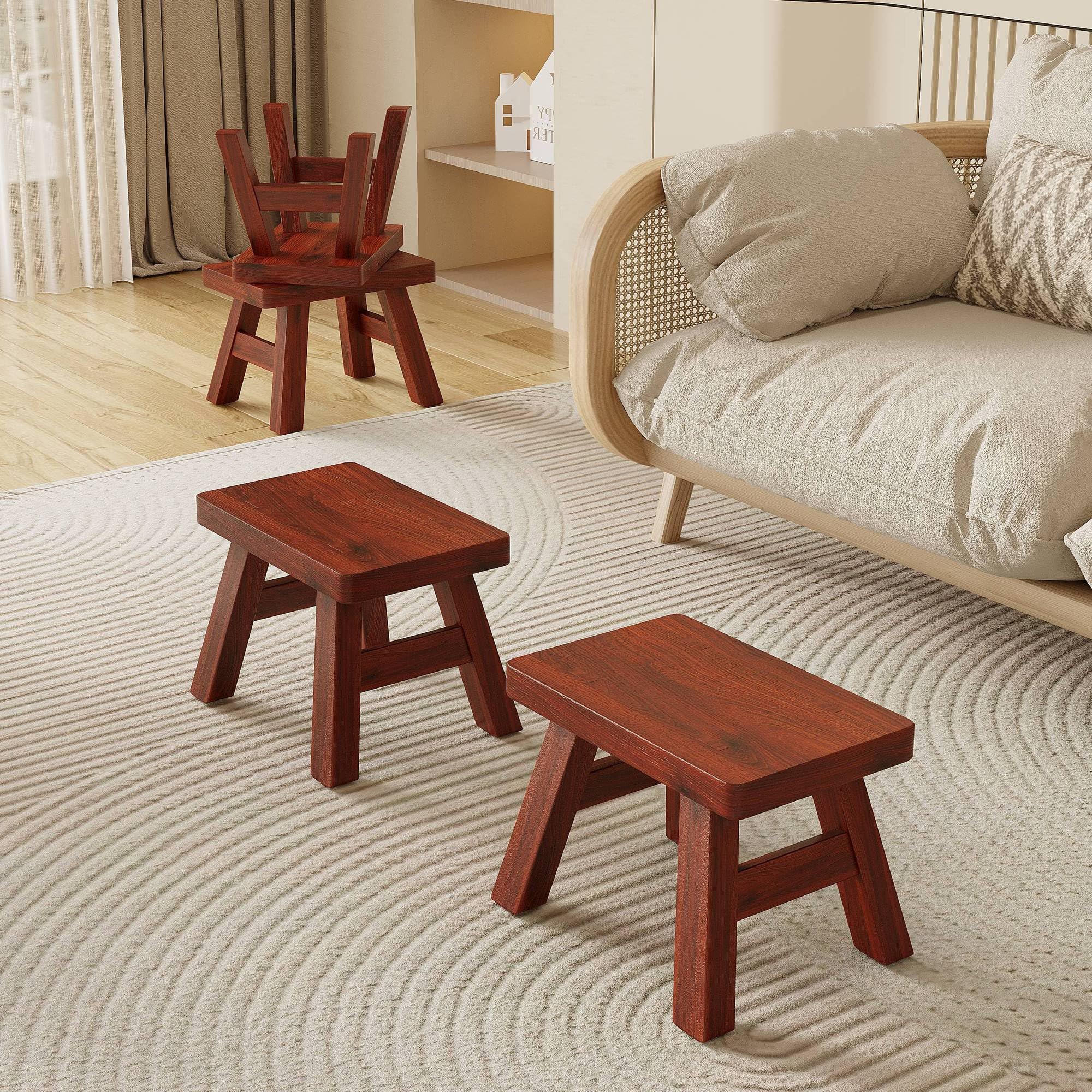 ミニソファ　スツール Amazon.com: Golden Sun WM Sturdy Step Stool Footstool Solid Wooden