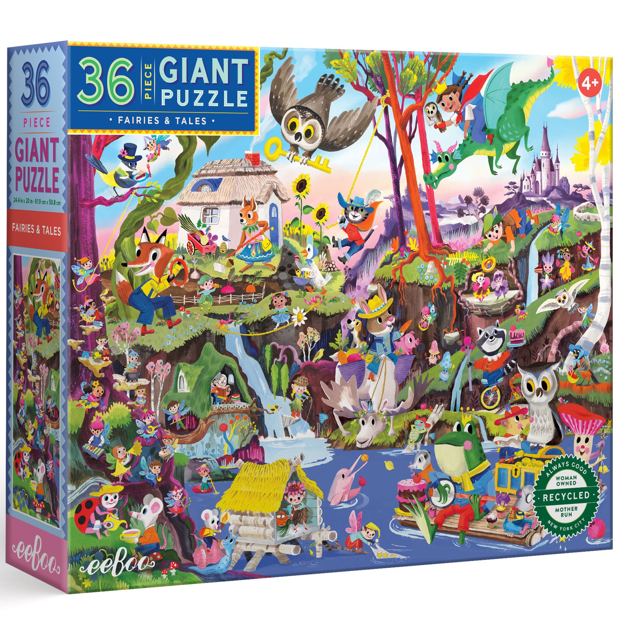 eeBoo 36 Piece Giant Floor Puzzle - Fairies & Tales Children's Puzzle Fantasy Themed, Large Pieces for Small Hands to Develop Motor Skills