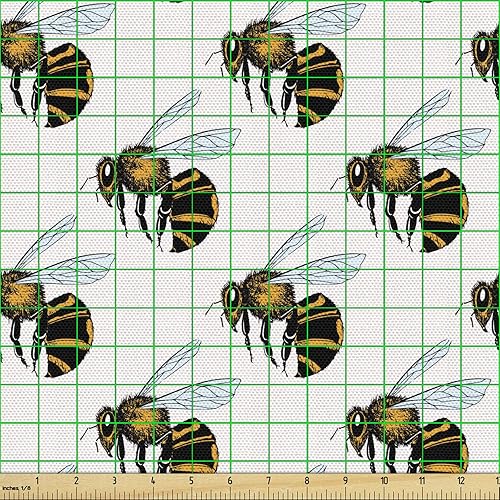 Miniatura 856 de Ambesonne The Yard - Tela de hibisco de flores tropicales en tonos de la vida real, tela decorativa para tapicería, cestas de almacenamiento