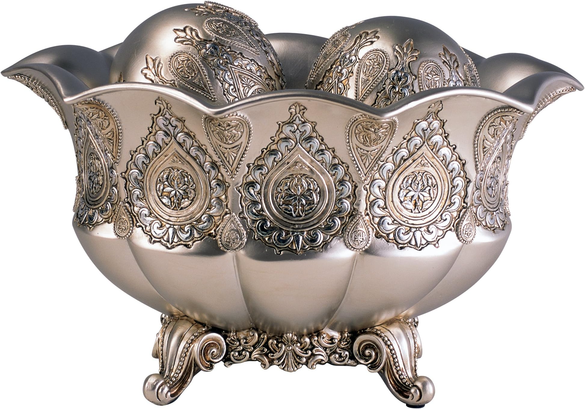 Paisley Bowl with Balls, Silver