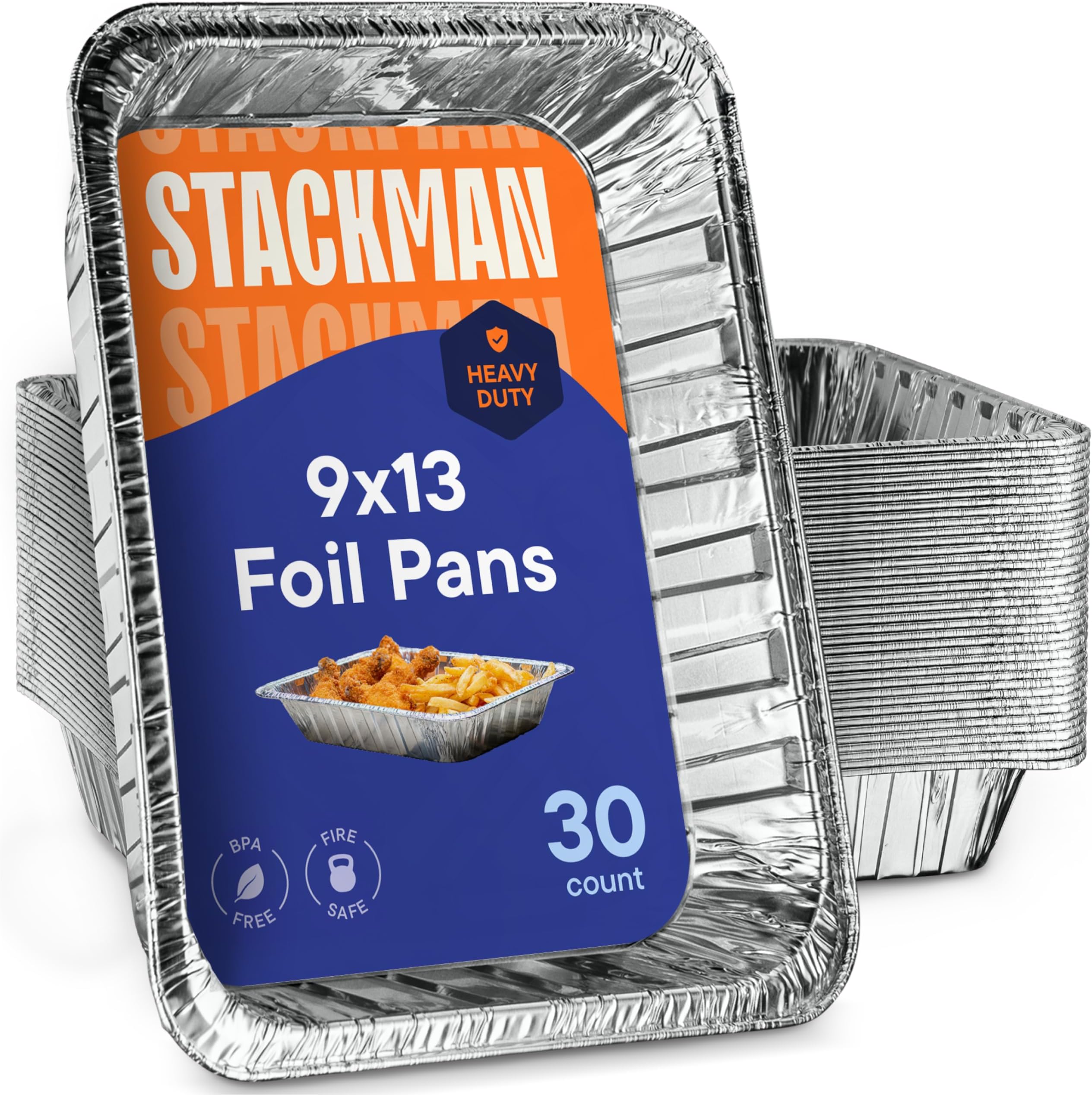 Aluminum Pans 9x13 Disposable Aluminum Foil Pans [30-Pack] Large Baking Pan Trays - Heavy Duty Tin Tray Half Size Chafing Dishes. Food Containers for Roasting, Cooking, Heating or Steam Table