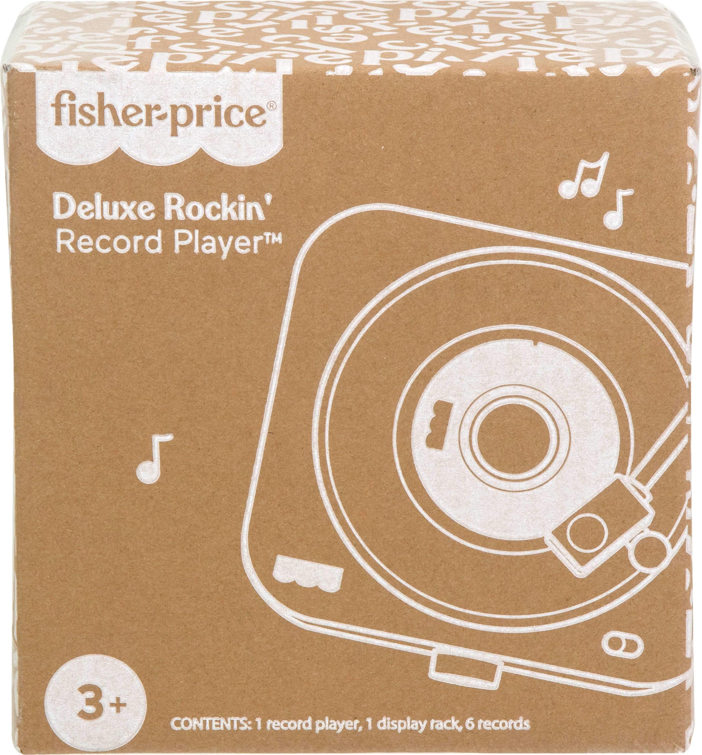 Fisher-Price Tourne-Disque Rockin' de Luxe avec 6 Albums pour Jeux préscolaires pour Enfants à partir de 3 Ans (exclusivité Amazon)