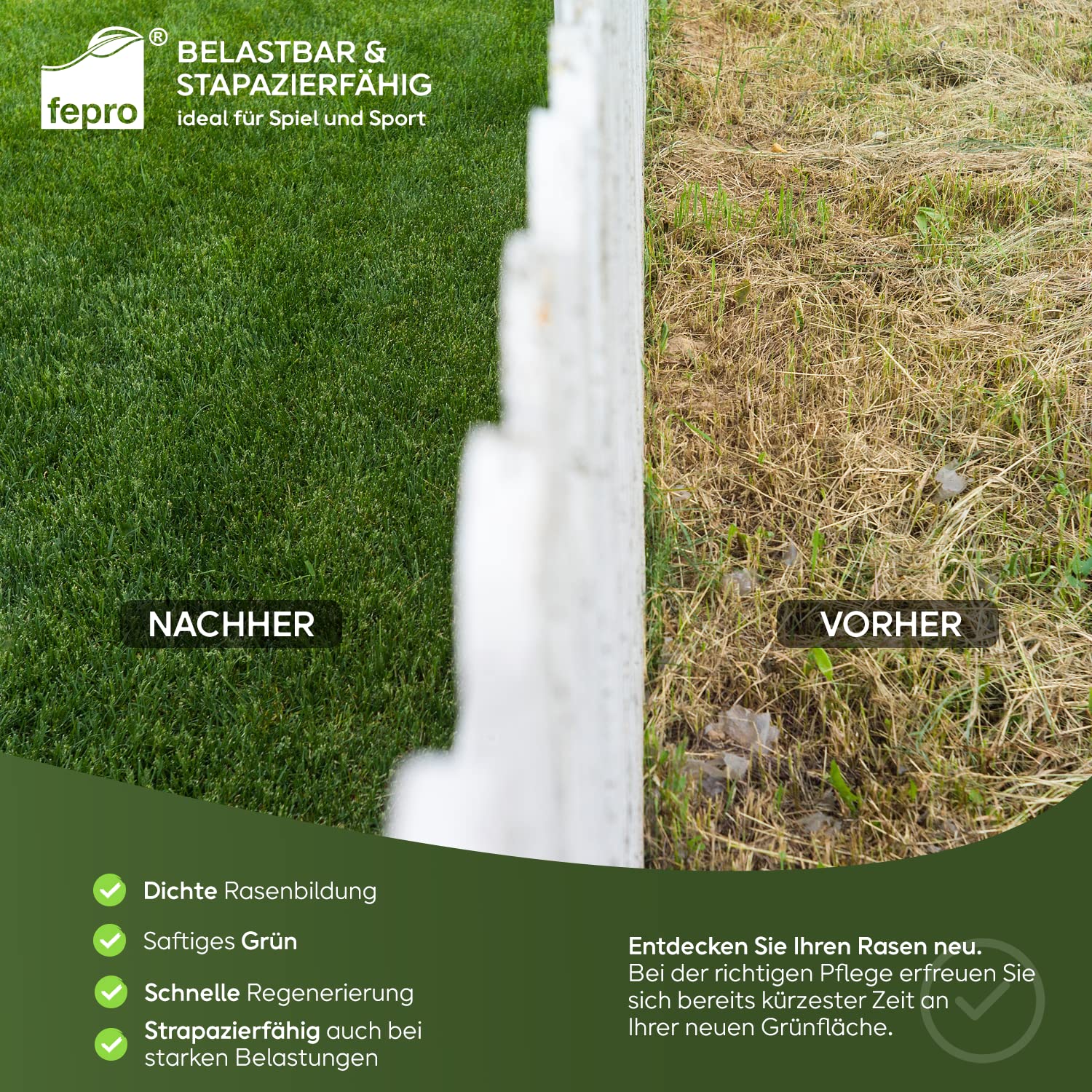 5kg Rasensamen Sport und Spiel schnellkeimend 200m², robust, tiefgrün, ideal für Neuansaat und Nachsaat, Rasensaat Grassamen Frühjahr