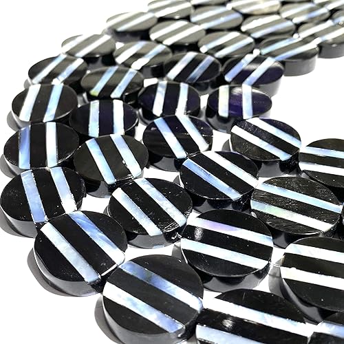 Miniatura 4 de [ABCgems] Trochus en espiral blanco perlado del océano Pacífico, también conocido como conchas de troca (cuerno de búfalo negro más negro,