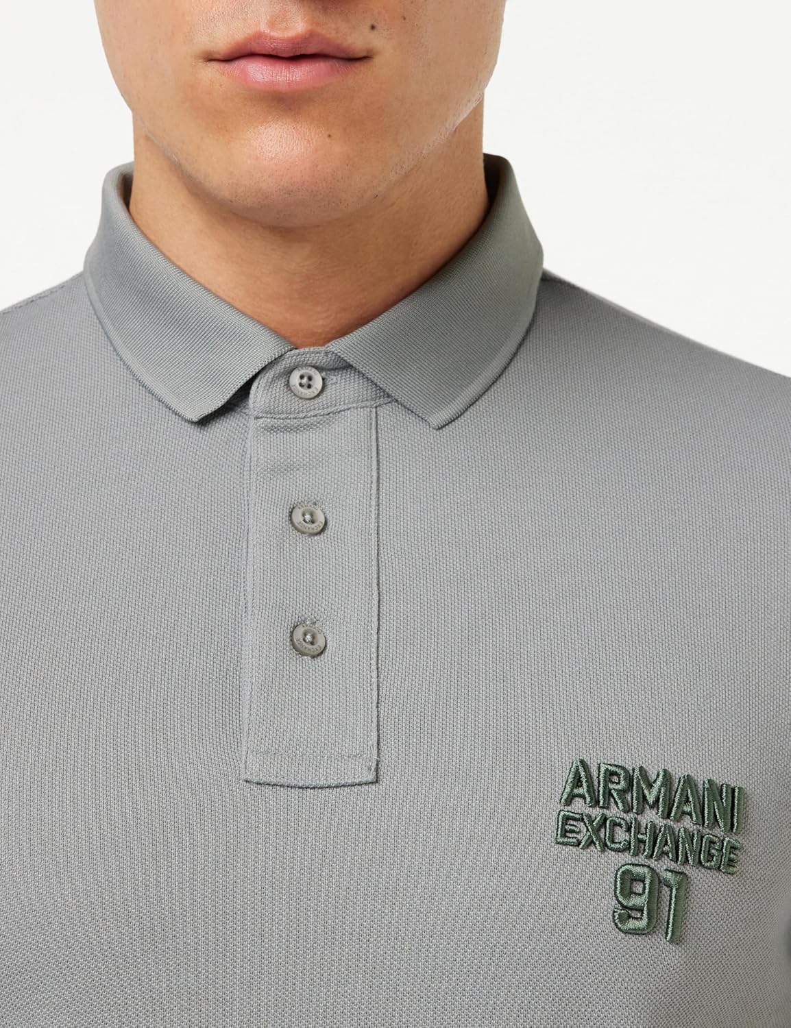Armani Exchange Mens Short Sleeve Colo Block 91 Branded Polo - Image 2