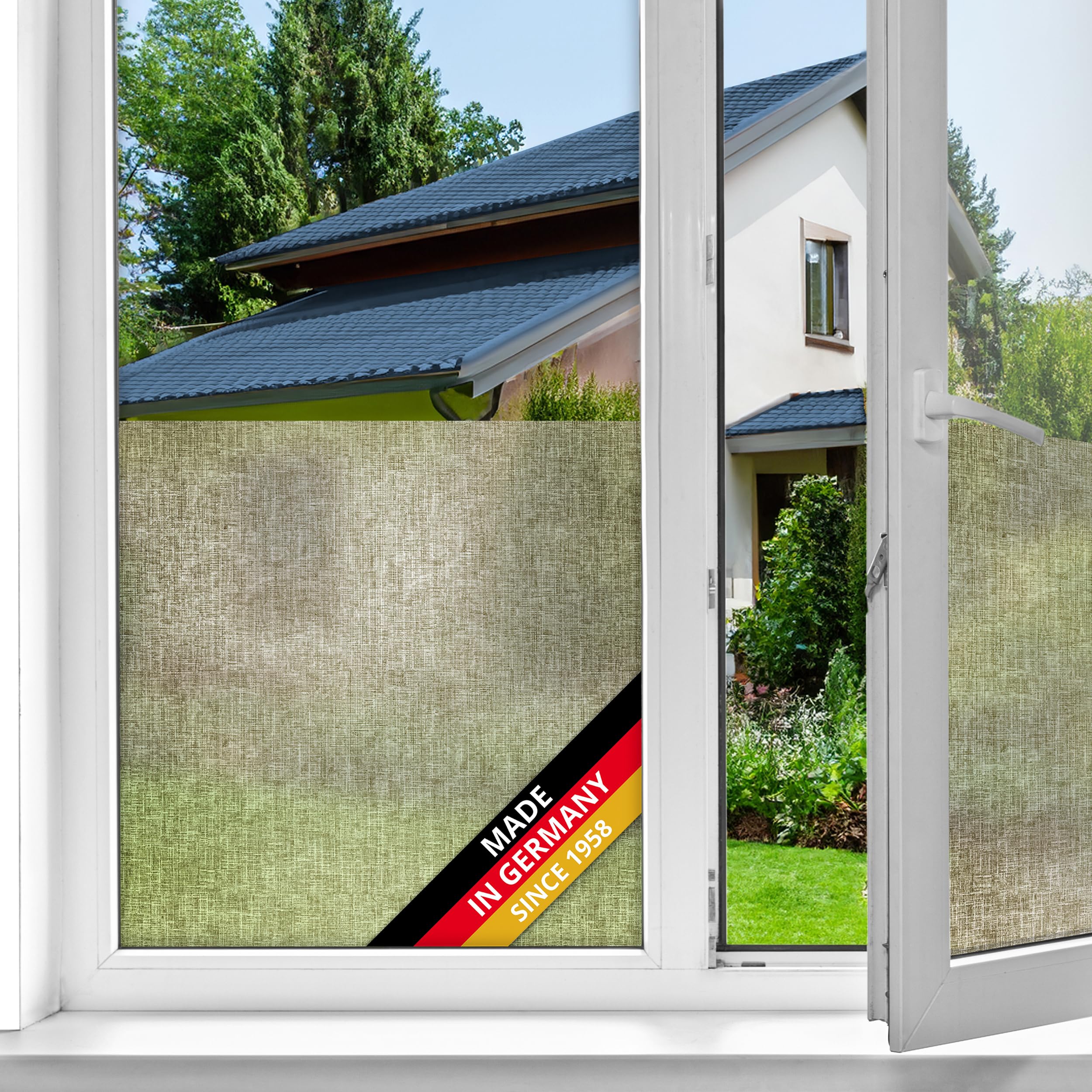 d-c-fix window film privacy Texido – 67,5cm x 1,5m – static vinyl films for glass windows with a modern texture design – self-adhesive, opaque, frosted, decorative for bathroom, home & kitchen