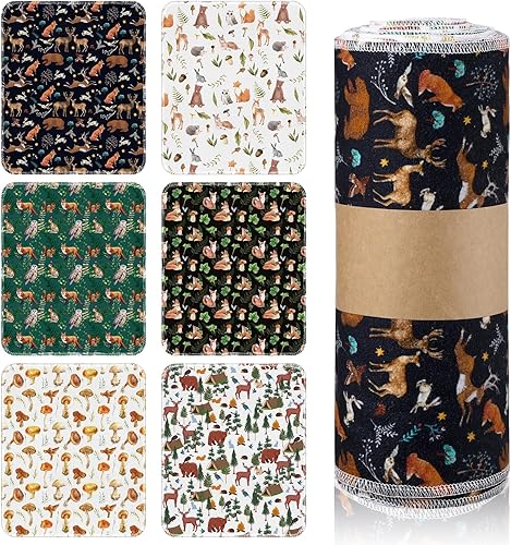 30 toallas de papel reutilizables sin papel con rollo de cartón, toalla de papel reutilizable de tela para cocina, servilletas lavables, se ajustan