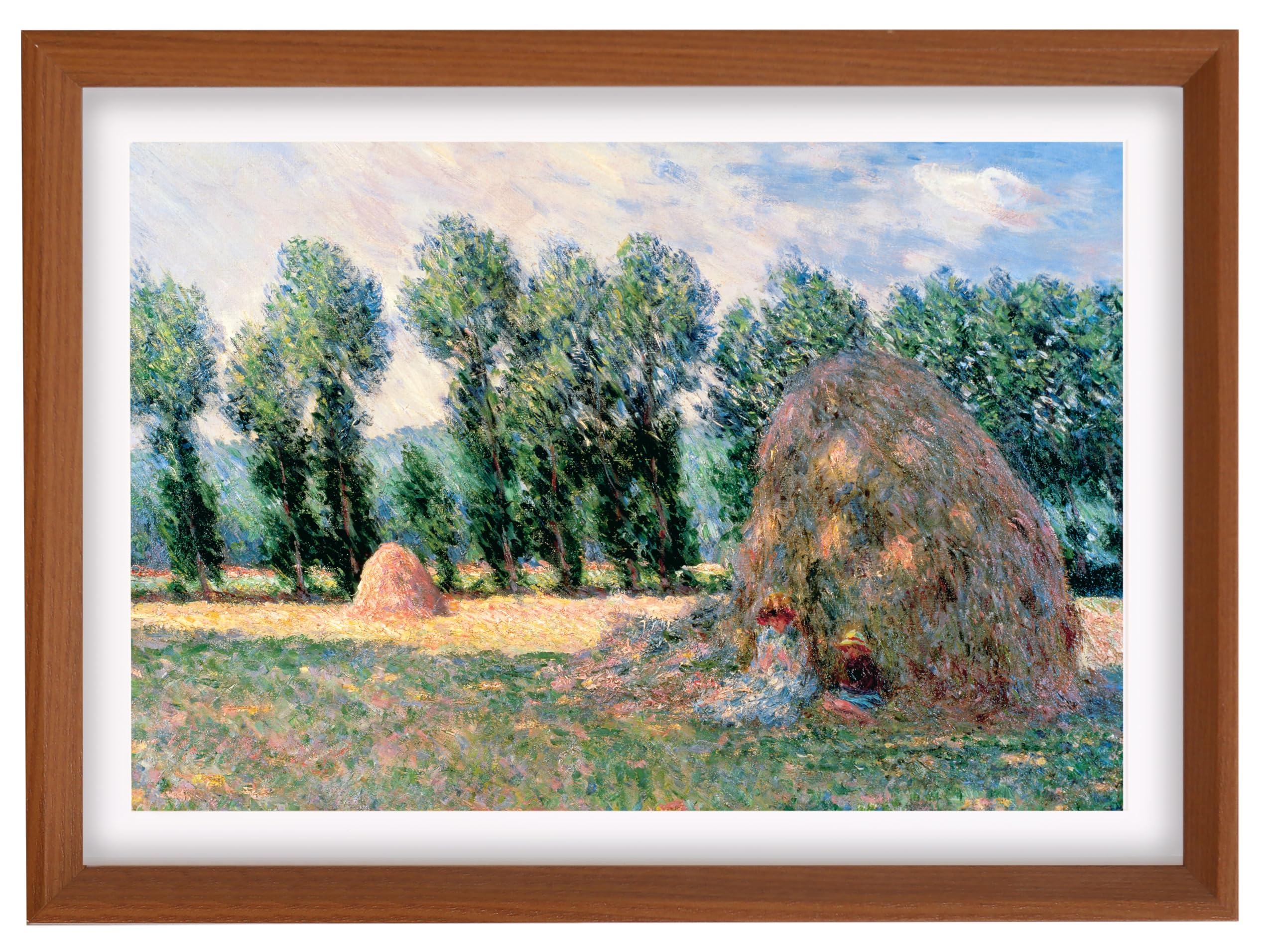 Amazon.com: Claude Monet Haystacks Framed Wall Art Print Classic