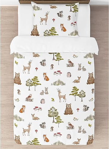 Miniatura 9 de Sweet Jojo Designs Juego de edredón unisex con estampado de animales del bosque del bosque, para niños, niñas, género, neutro, unisex, tamaño Queen,