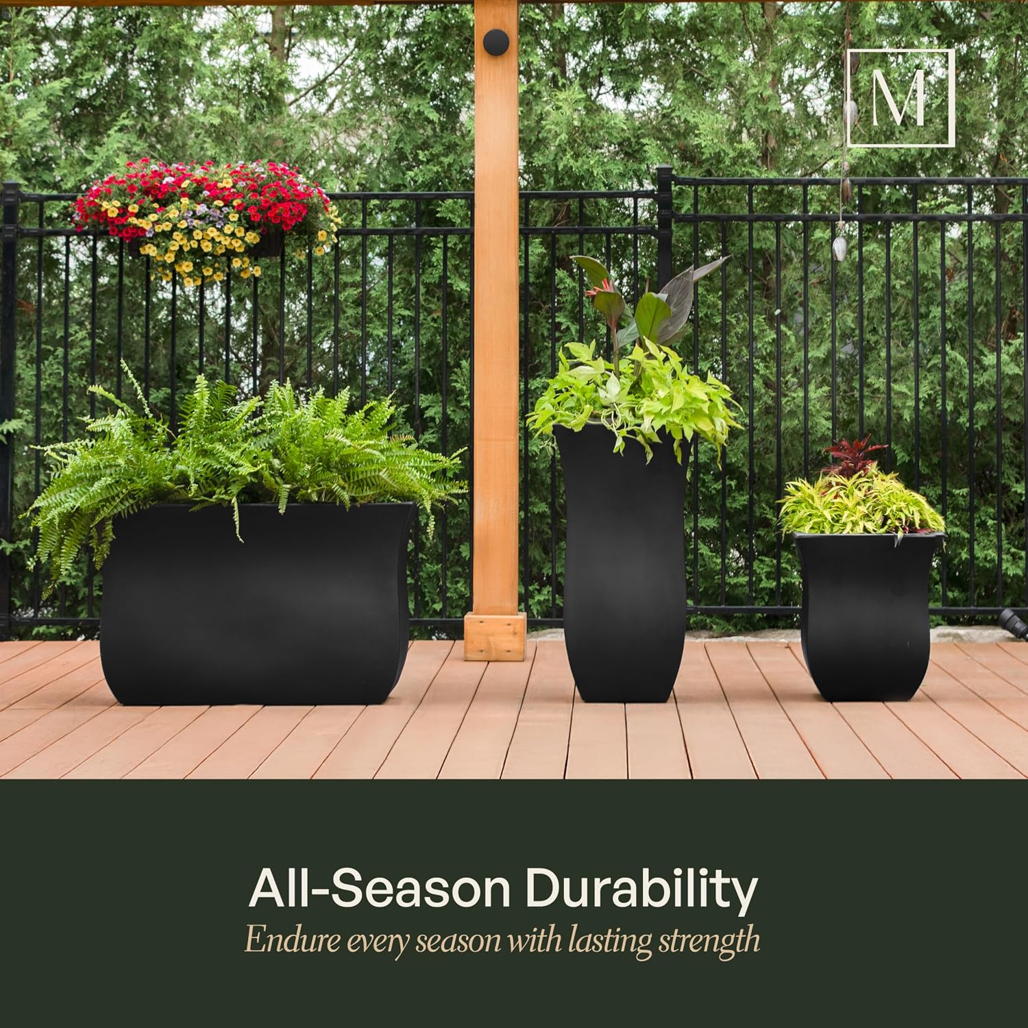 Mayne Inc. Valencia 36in x 16in Rectangle Planter - Espresso - 36in L x 16in W x 22in H - Polyethylene Planter (5875-ES)