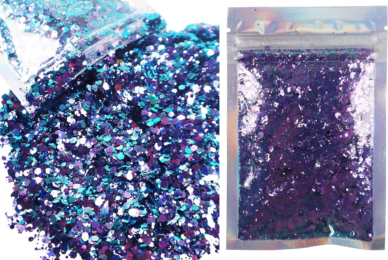Color Shift - Chunky Cosmetic Glitter ✮ Festival Rave Beauty Makeup Face Body Nail ✮ (Purple/Blue) : Beauty & Personal Care