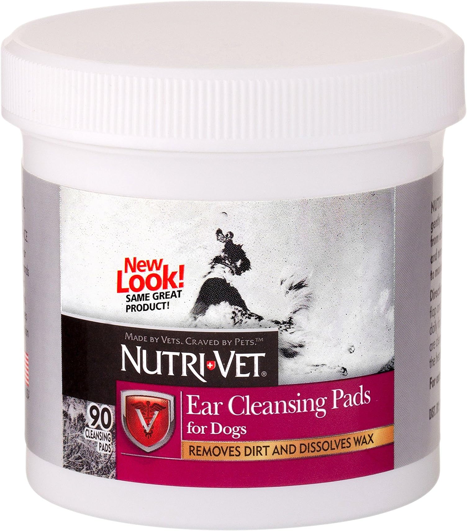 Nutri-VetEar Cleaning Medicated Pads for Dogs | Soothing Non-Irritating Cleansing Pads | Removes Wax Build | 90 Count