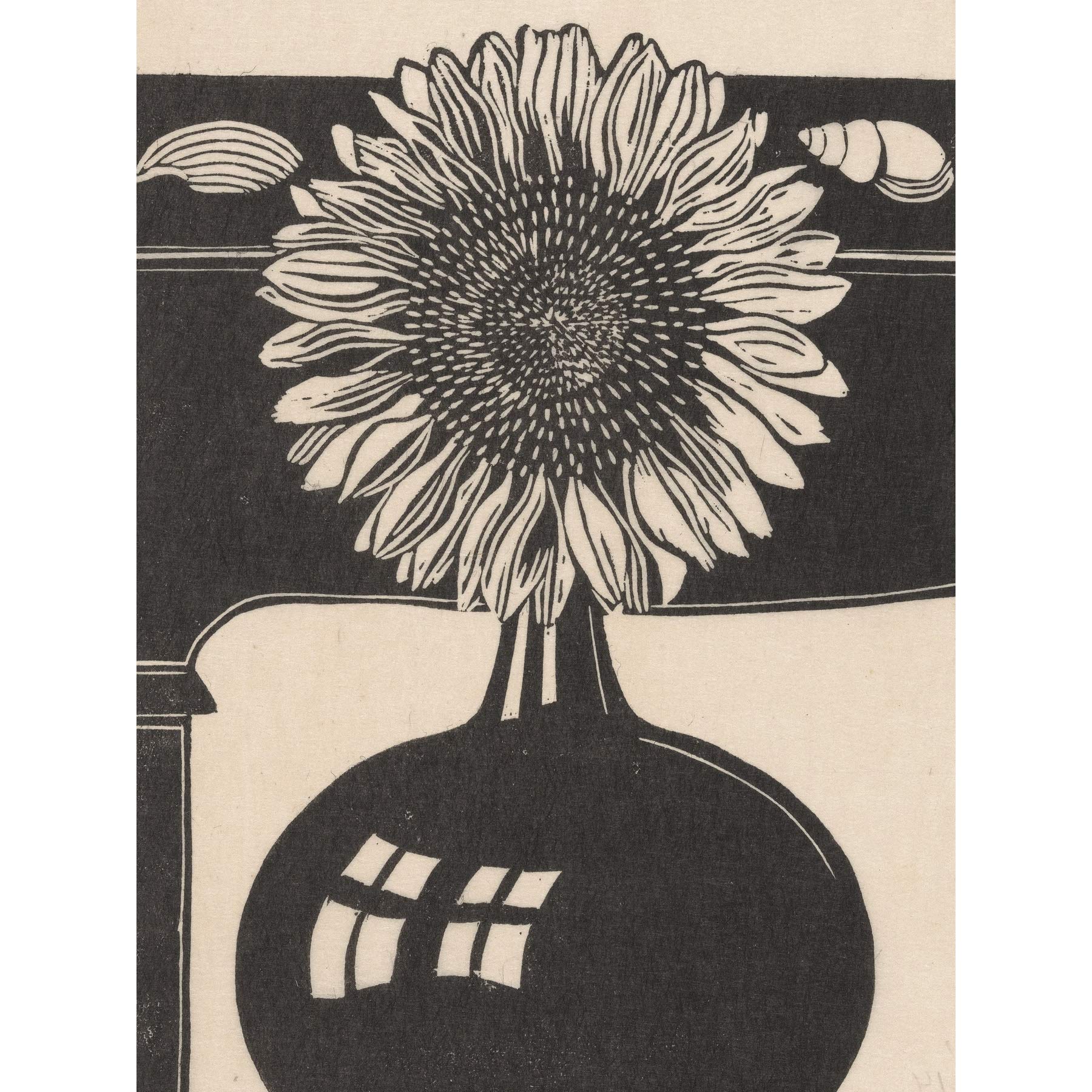 Artery8 Mesquita Sunflower Vase Shells 1914 Large Wall Art Poster Print Thick Paper 18X24 Inch