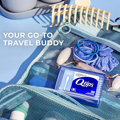 Miniatura 3 de Q-tips Hisopos, paquete de viaje, 30 unidades, paquete de 1 azul