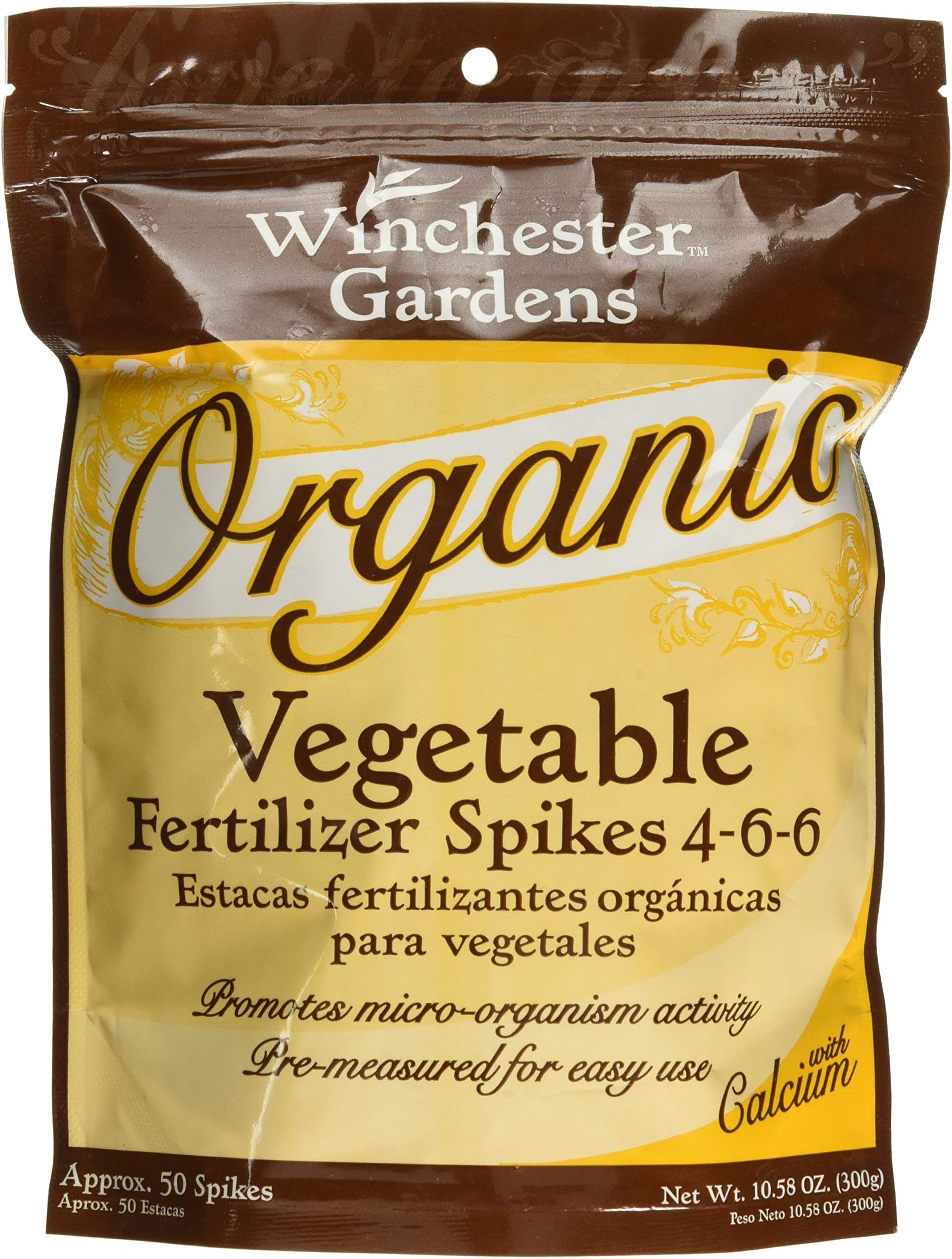 WG130 Winchester Gardens Organic Vegetable Fertilizer - 100 Count - Spikes - Pack of 2