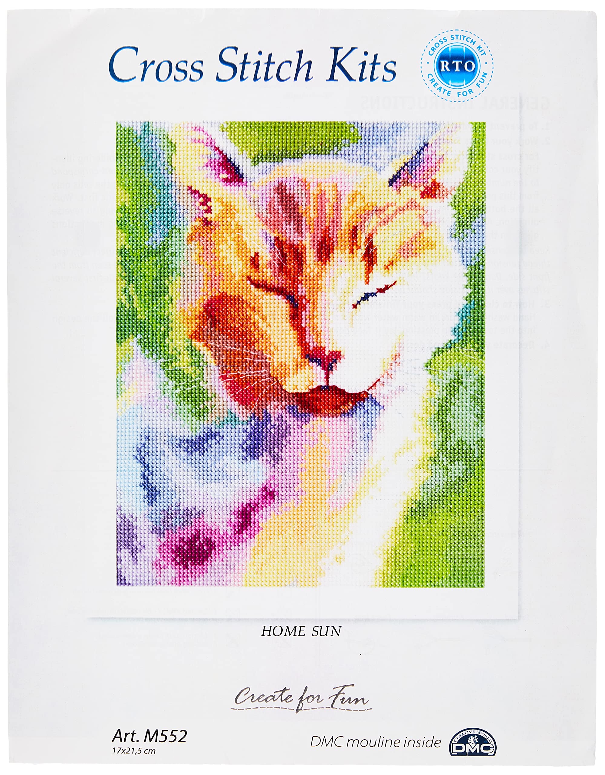 Rto Multicoloured Cross Stitch Kit, Cotton, 17X21,5 Cm