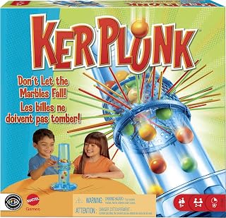Mattel KerPlunk Classic Kids Game for 2-4 Players - Easy Family Fun, Don't Let Marbles Fall Ages 5+