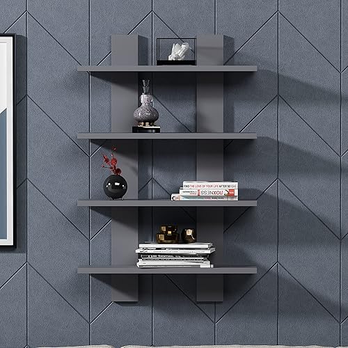 Miniatura 5 de Bosfori Laurel - Estante flotante de pared estantes flotantes estante de utilidad estante de pared estantes de pared modernos antracita