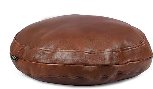 Miniatura 6 de Funda de almohada redonda de piel de cordero  Funda de cojín para sofá  Fundas de cojín circulares decorativas para sala de estar y dormitorio  Tan