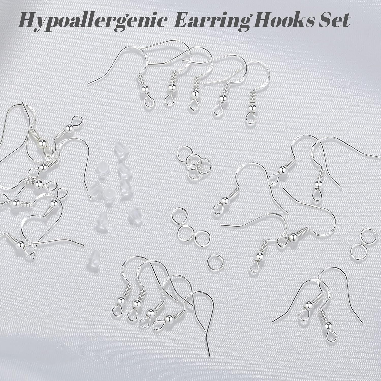 XIANNVXI 925 Silver Earring Hooks 900pcs Earring Hooks for Jewelry Making Hypoallergenic Earring Findings with Jump Rings Earring Backs Earring Making Kit for DIY - Image 3