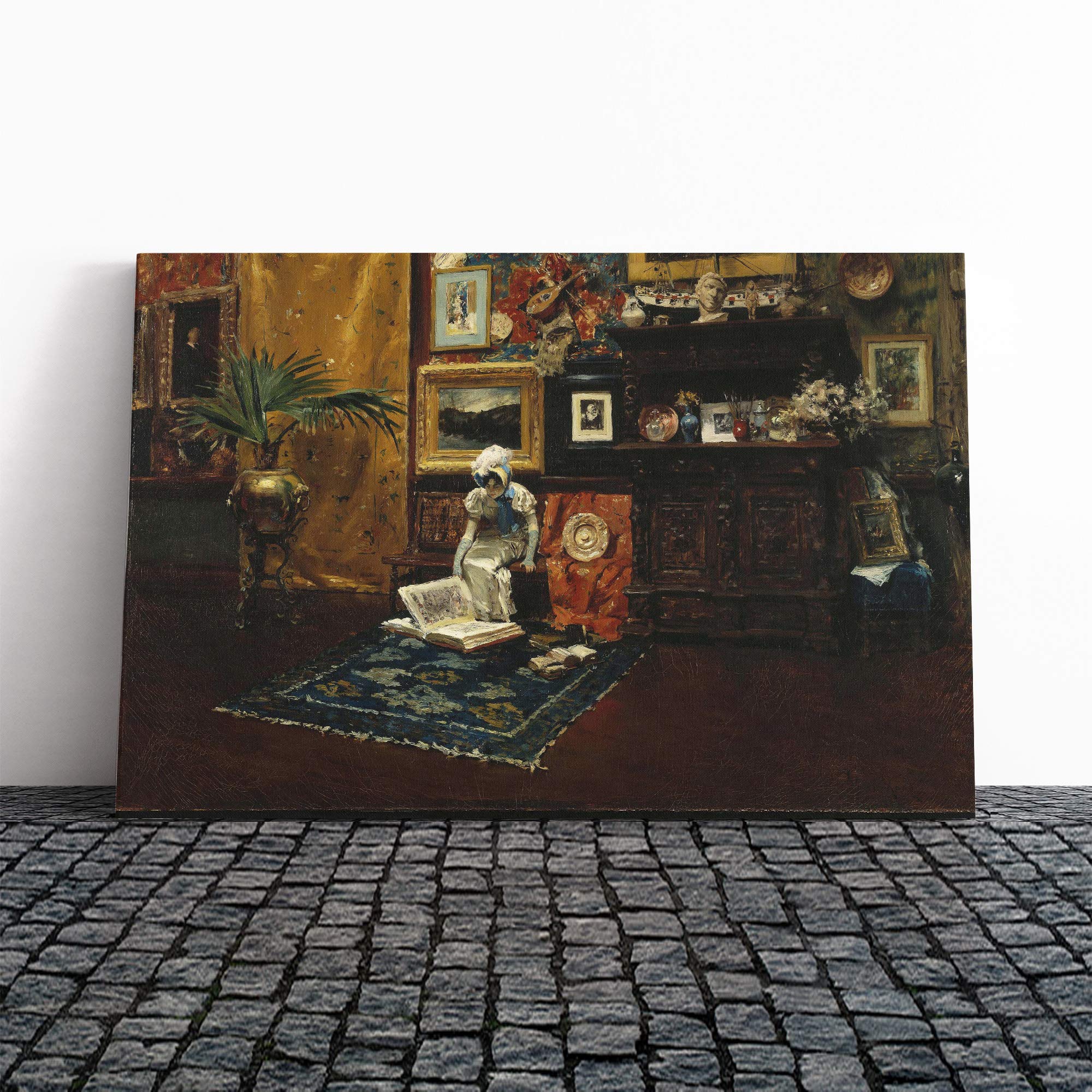 William Merritt Chase Studio Interior Canvas Print | Gallery Wrapped 30mm Frame Wall Art | 30x20 inches | Ready to Hang | Modern Picture | Living Room Bedroom Lounge Office