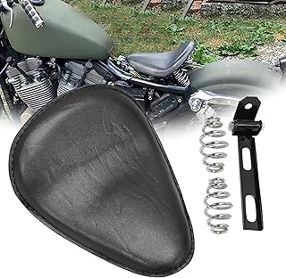 ECOTRIC Black 3" Motorcycle Solo Seat Universal Cushion Spring Mounting Bracket Kit Compatible with Honda Yamaha Kawasaki Suzuki Harley Sportster