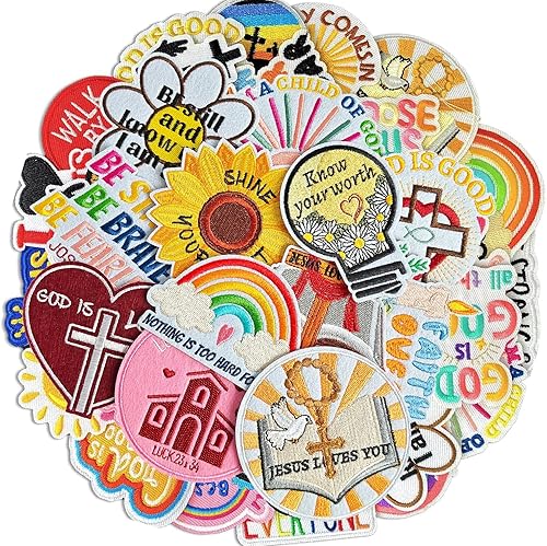 Miniatura 38 de 70 parches bordados de estilos surtidos al azar, colores vivos brillantes, apliques de parche para coser o planchar para ropa, vestido, sombrero