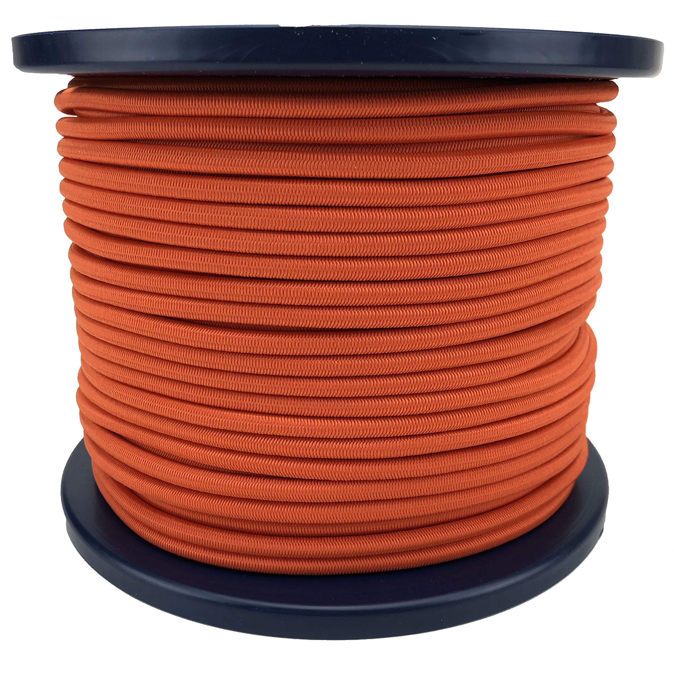 Ropeservices Uk Orange 4Mm Elastic Shock Cord X 100 Metre Reel, Bungee Rope Cord Tie Down Strong Elastic